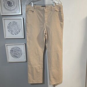 NYDJ Women’s Straight Leg Five Pocket Style Beige Jeans Size 14